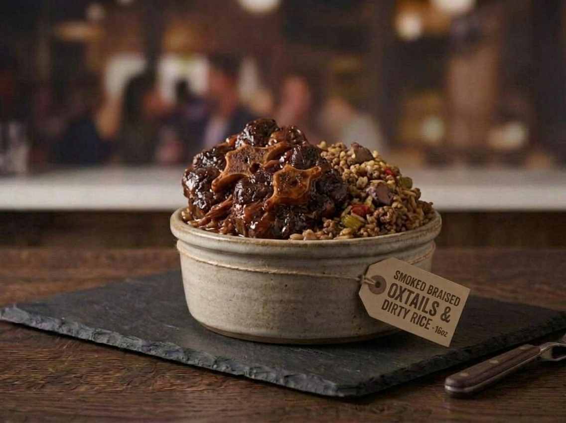 Hickory-Smoked & Braised Oxtail Bedded in Dirty Rice (Delivery)